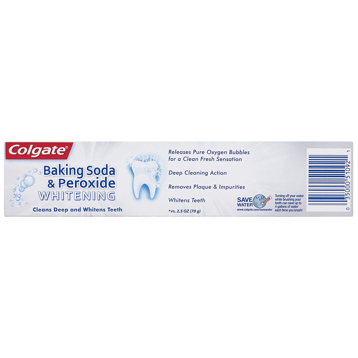Colgate Baking Soda and Peroxide Whitening Toothpaste - 4oz (6 Pack) for Fresh Breath & Stain Removal - Perfect for Daily Oral Care & Travel