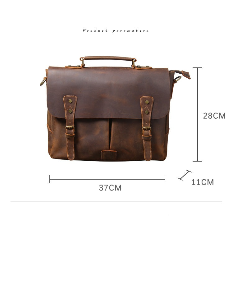 Genuine Leather Messenger Bag for Men & Women - Premium Quality Crossbody Bag for Work, Travel & Daily Use - Stylish & Durable Leather Shoulder Bag for Business, Commuting & College