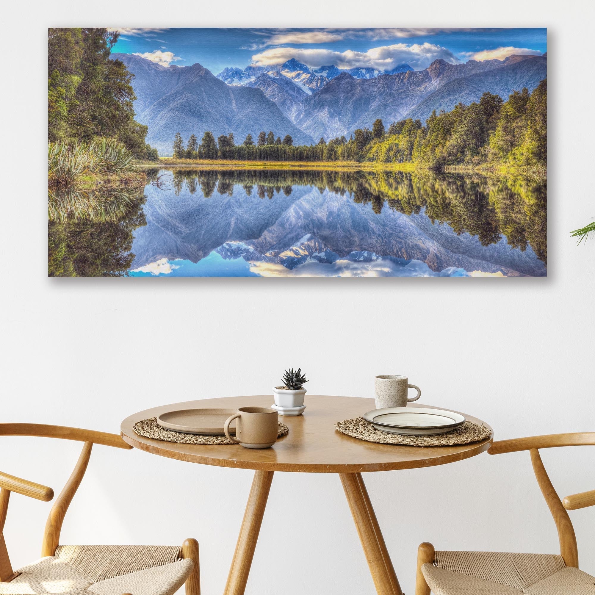 Mirror Lake & Lake Matheson Canvas Wall Art Print - Stunning New Zealand Landscape Photography for Home & Office Decor