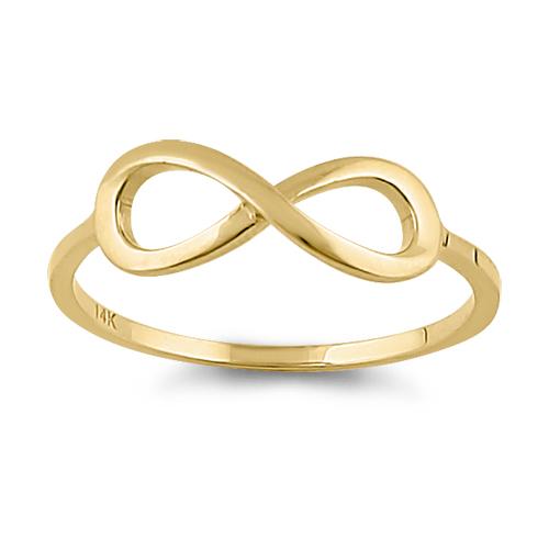 14K Solid Yellow Gold Infinity Ring for Women - Timeless Elegance for Weddings, Anniversaries & Everyday Wear