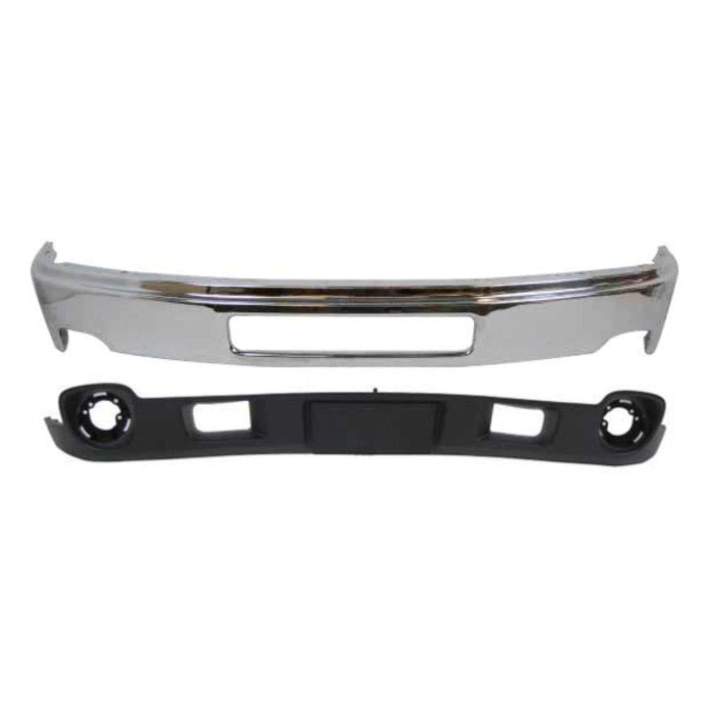 SLE SLT WT Front Bumper Face Bar Chrome Air Deflector - Upgrade Your Truck's Style & Aerodynamics for Off-Road & Highway Driving