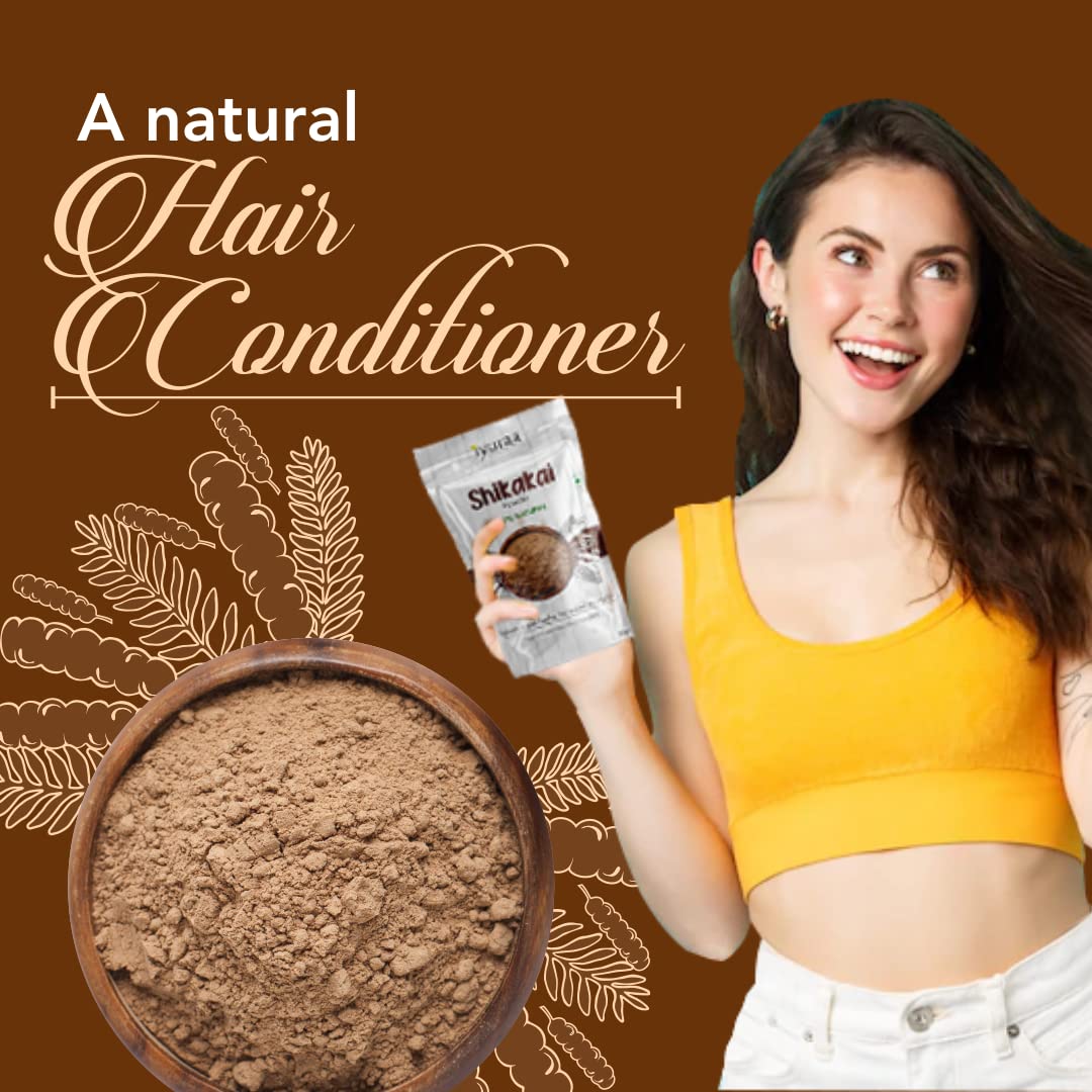 IYURAA PHYTOSCIENCE Natural Hair Care Powder - Shikakai & Herbal Scalp Treatment for Dandruff & Hair Growth (Pack of 2) | Perfect for Daily Hair Wash & Ayurvedic Scalp Massage at Home
