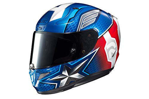 HJC RPHA-11 Pro Marvel Captain America Full Face Motorcycle Helmet - Lightweight DOT Certified for Street & Racing - Perfect for Superhero Fans & Motorcycle Enthusiasts