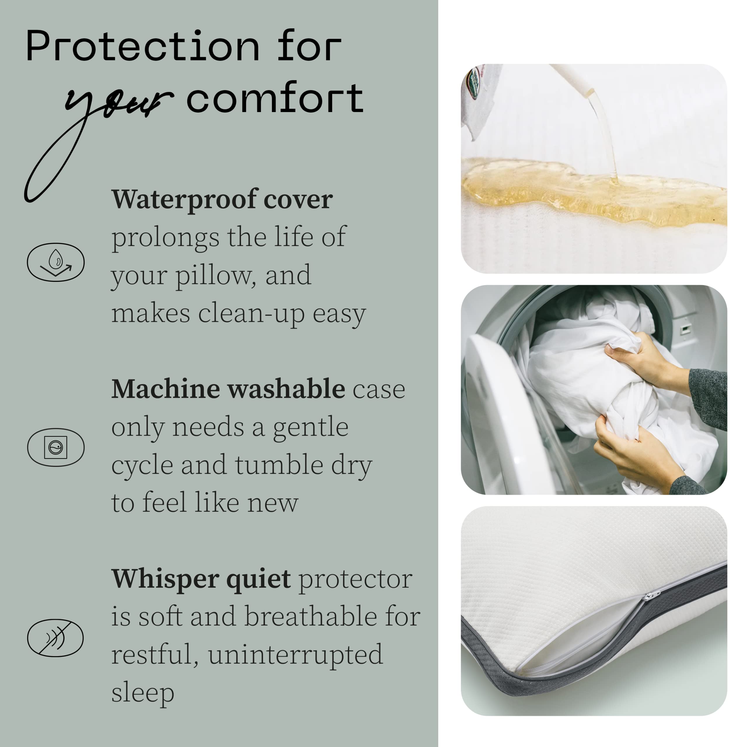 Coop Home Goods King Size Pillow Bundle - 2 Original Loft Pillows & 2 UltraTech Waterproof Pillow Protectors | Hypoallergenic Bedding Set for Side Sleepers & Back Sleepers | Perfect for Hotels, Guest Rooms & Master Bedrooms