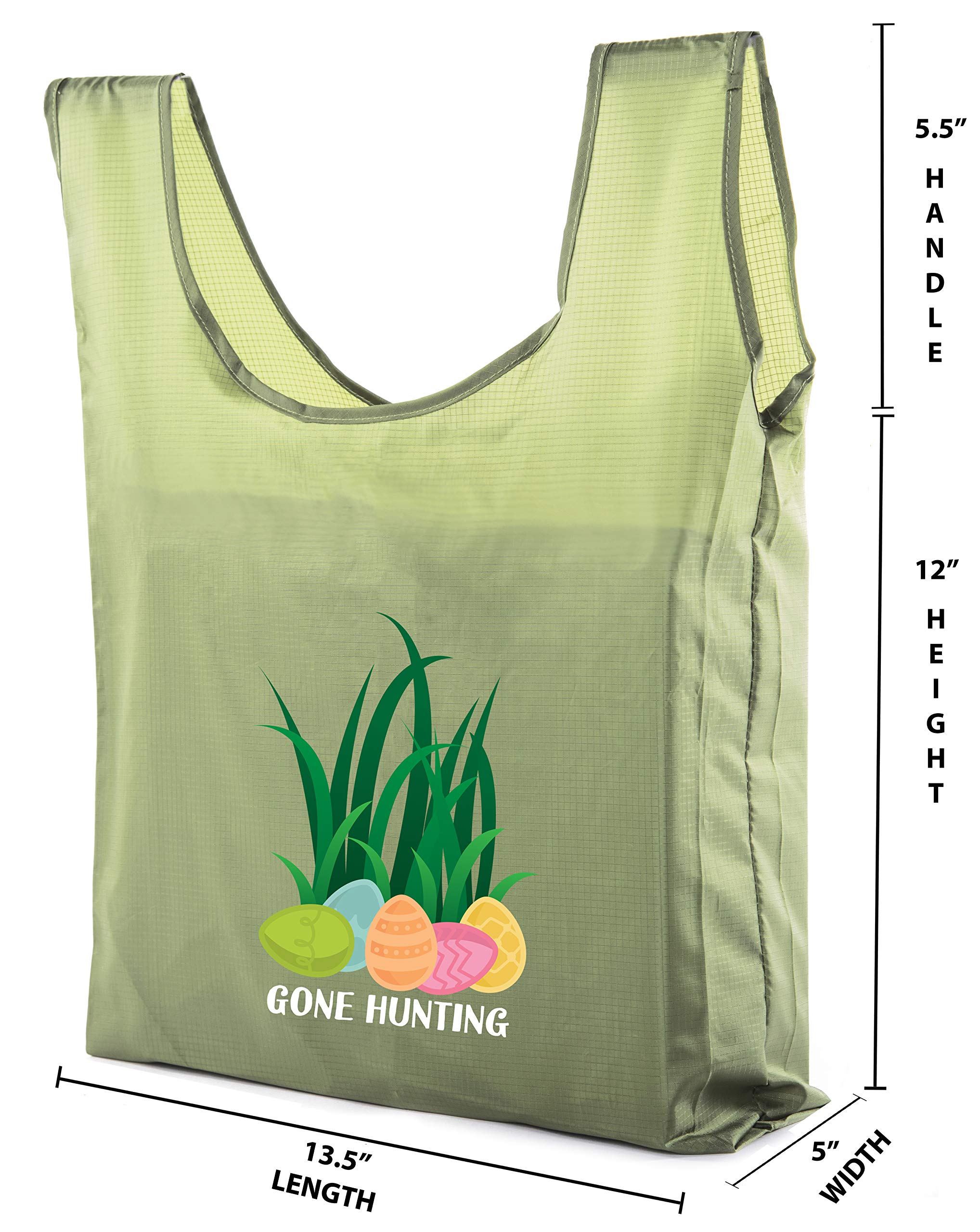 Easter Basket Bags - Bulk Reusable Grocery Tote Bags for Easter Egg Hunt & Spring Celebrations - Perfect for Easter Gifts, Party Favors & Outdoor Activities