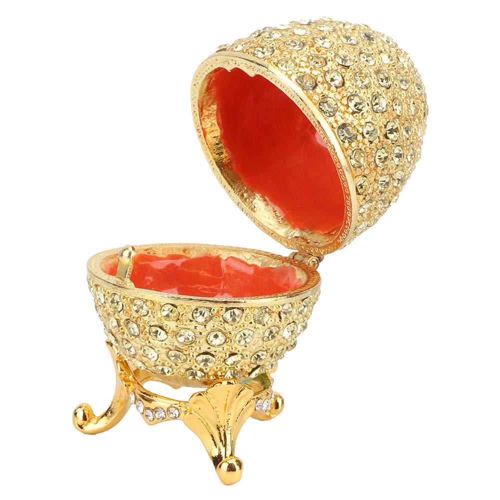 Easter Egg Jewelry Box - Zinc Alloy Enameled Trinket Box for Home Decor, 3 x 2.6 x 2 Inches - Perfect for Easter Gifts, Jewelry Storage & Holiday Decorations