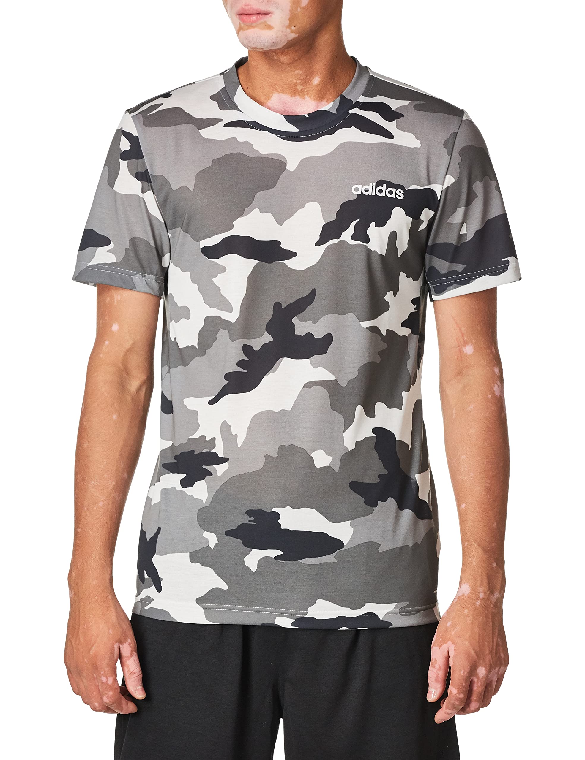 Adidas Men's Fast and Confident All Over Print T-Shirt - Breathable Cotton Tee for Running, Gym & Casual Wear