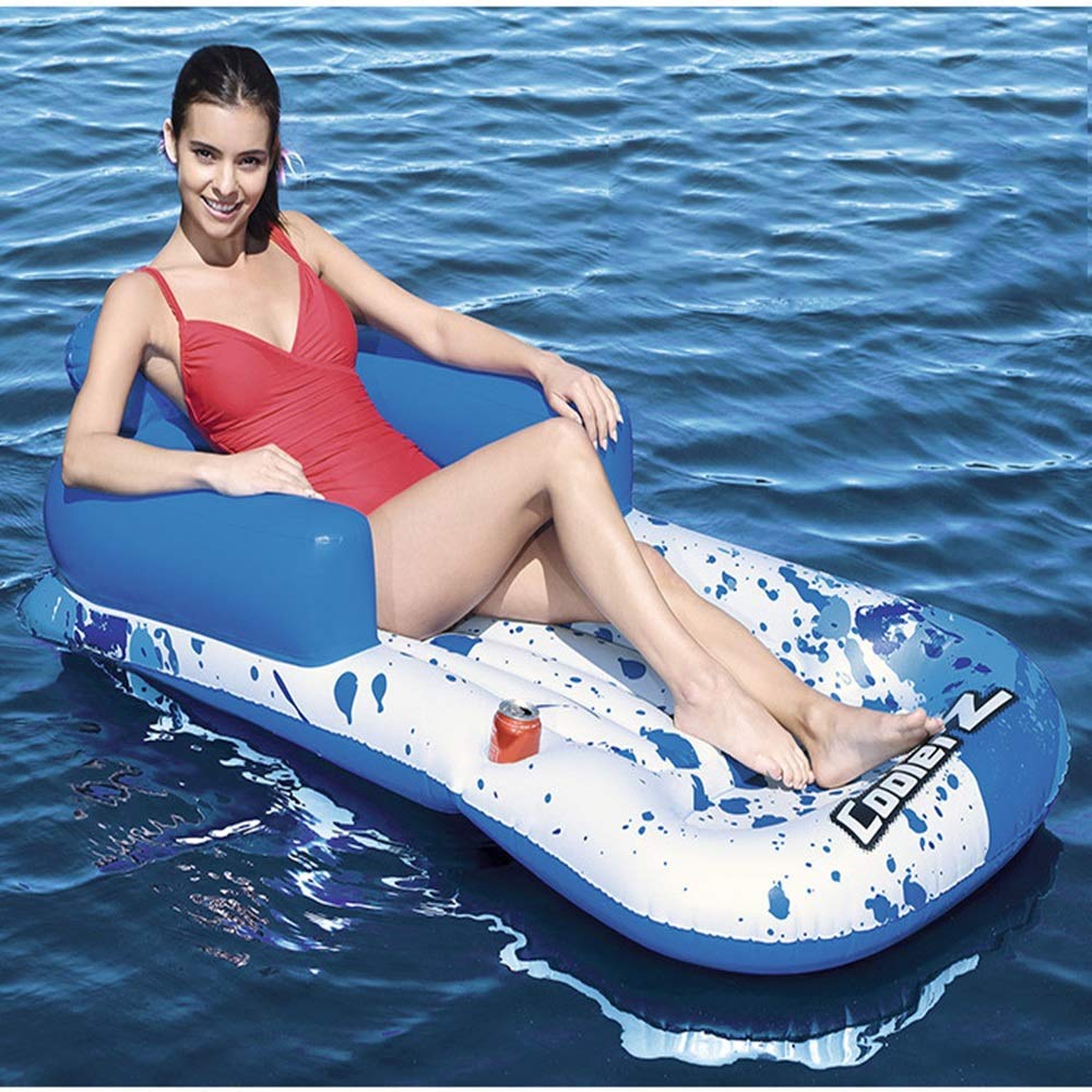 Inflatable Pool Float for Adults & Kids - Single Airbed Lounger with Drainage Holes for Hot Tubs, Swimming Pools & Beach Relaxation