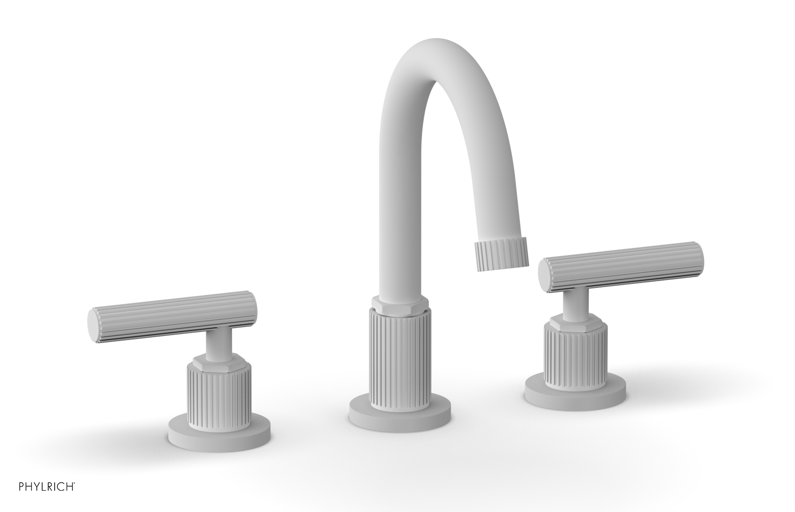 DUSTRIE Widespread Bathroom Faucet with Lever Handle - Grooved Design 370 02 for Modern Vanity Sinks and Powder Rooms