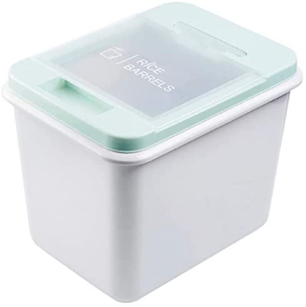 10KG Airtight Cereal Dispenser & Food Storage Container - Kitchen Organizer for Rice, Grains, Cat Food - BPA-Free Plastic with Locking Lid (Green) | Perfect for Pantry, Kitchen Counter & Bulk Food Storage