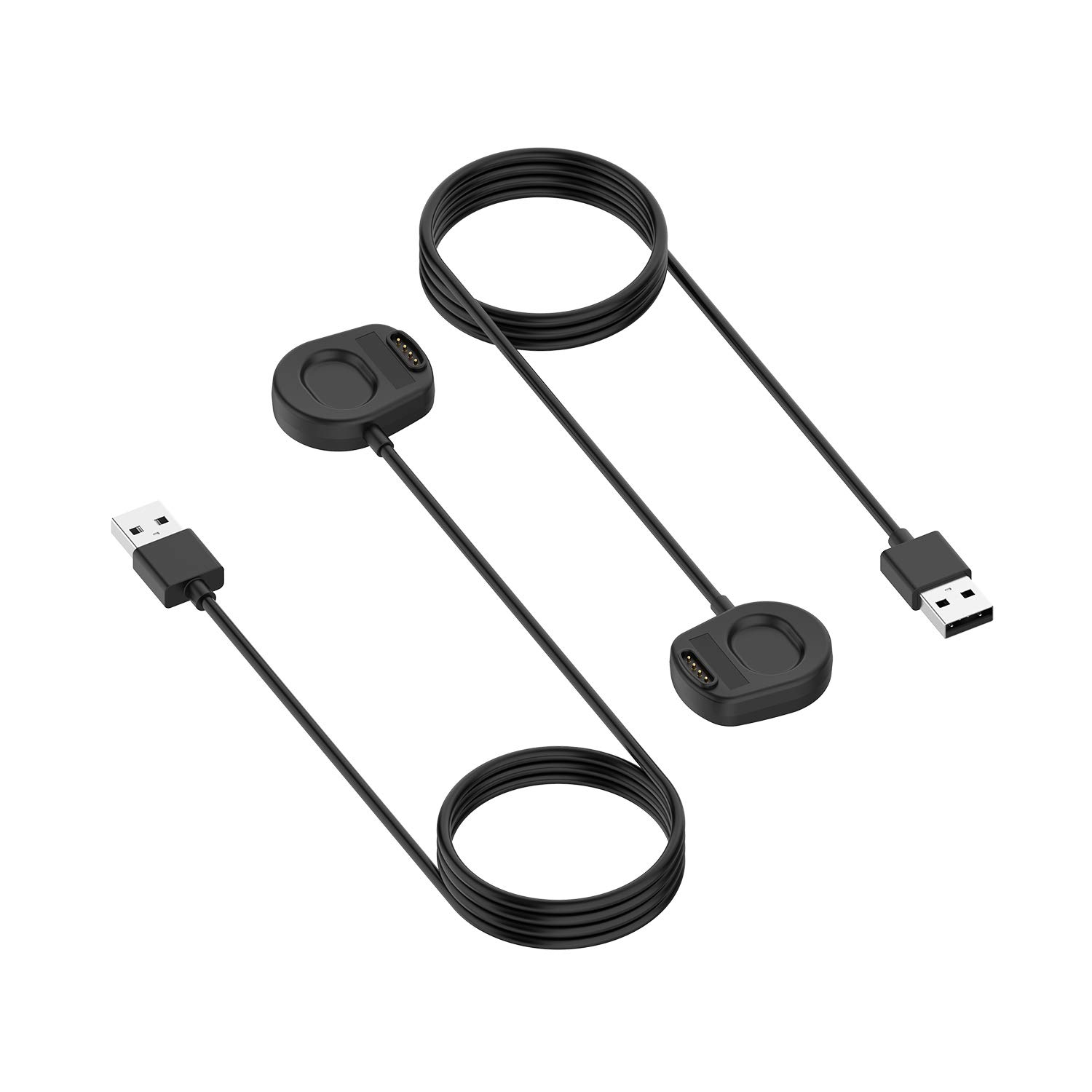 Suunto 7 Magnetic Charger Dock Replacement - 3.3FT USB Charging Cable (2 Pack Black) | Compatible with Suunto 7 Smartwatch | Perfect for Travel, Sports & Daily Use