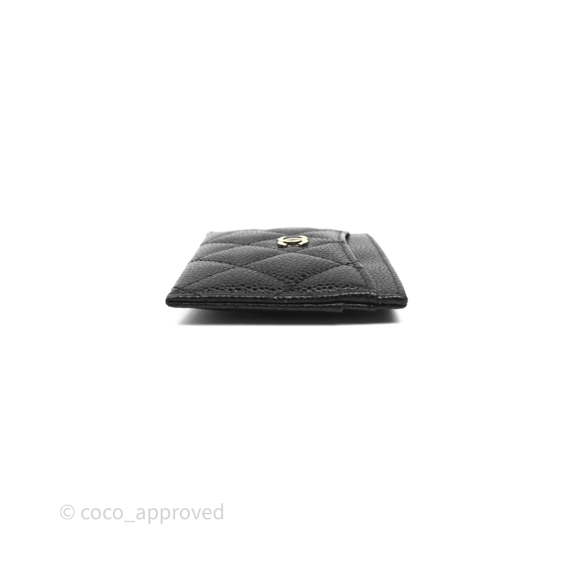 Chanel Classic Flat Card Holder in Black Caviar Leather with Gold Hardware - Luxury Wallet for Women, Perfect for Everyday Use & Gift Giving