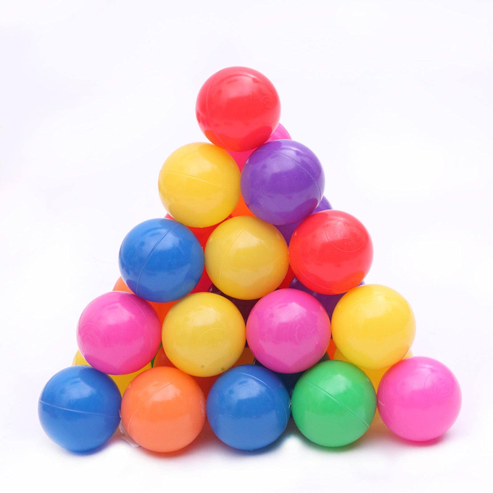 100pcs 7cm Soft Plastic Ocean Balls - Colorful Swimming Pool Toys for Kids, Bath Toys, Baby Sensory Play, Beach Party Favors & Summer Water Games