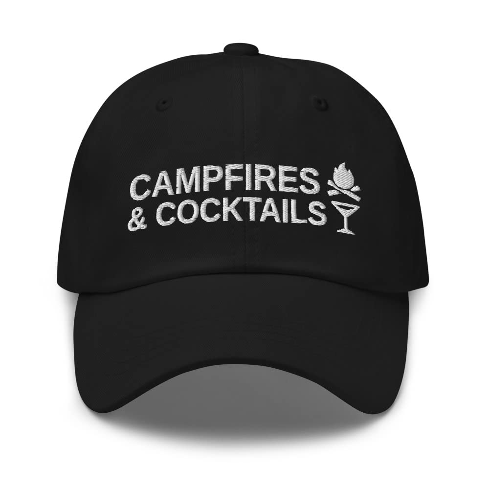 Campfires and Cocktails - Unique Camping Gifts for Outdoor Enthusiasts | Novelty Camping Accessories & Dad Hat | Perfect for Camping Trips, Hiking Adventures & Father's Day Presents