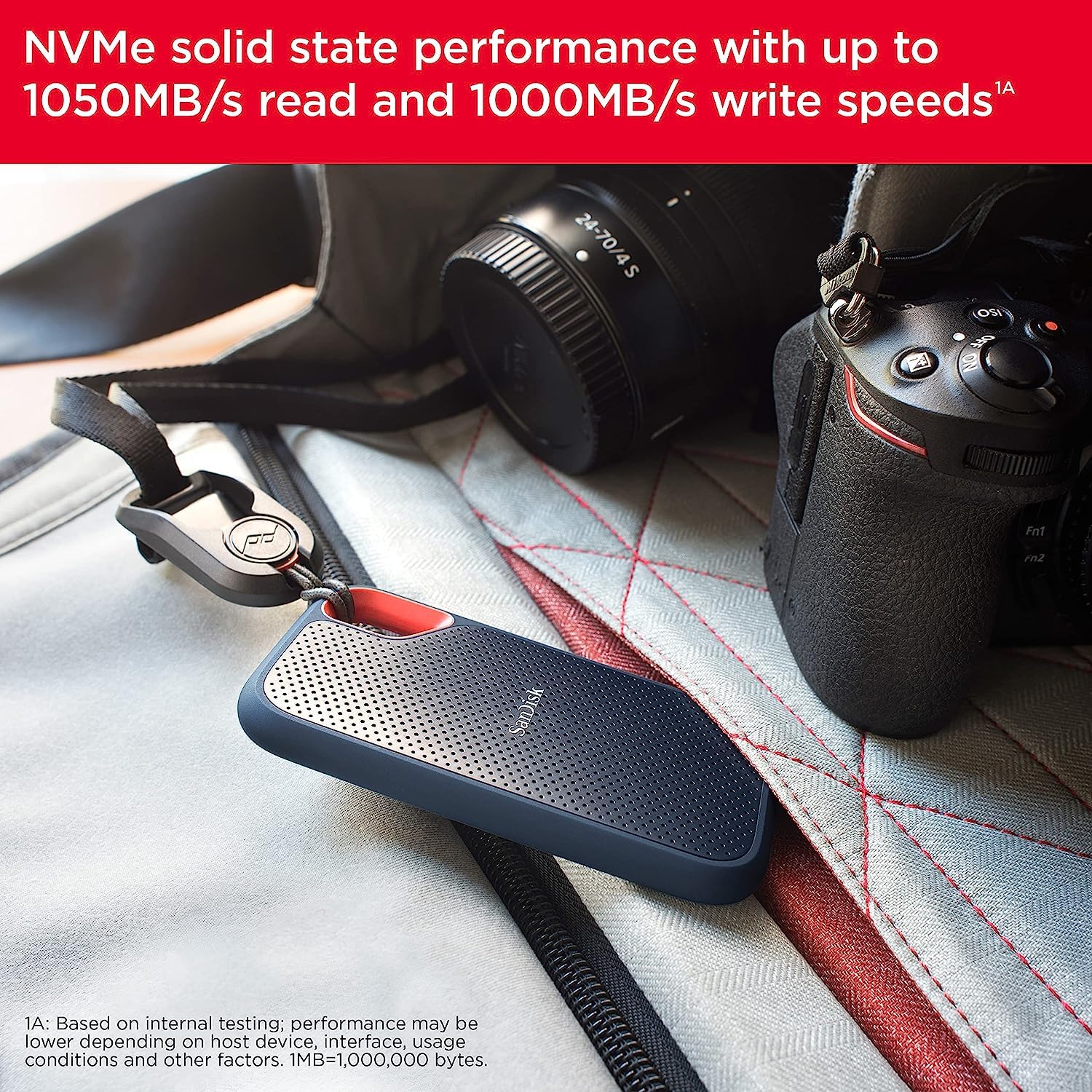 SanDisk 4TB Extreme Portable SSD - High-Speed External Solid State Drive with 1050MB/s Transfer, USB-C & USB 3.2 Gen 2, IP65 Water/Dust Resistant - Perfect for Travel, Photography, Gaming & Backup Storage