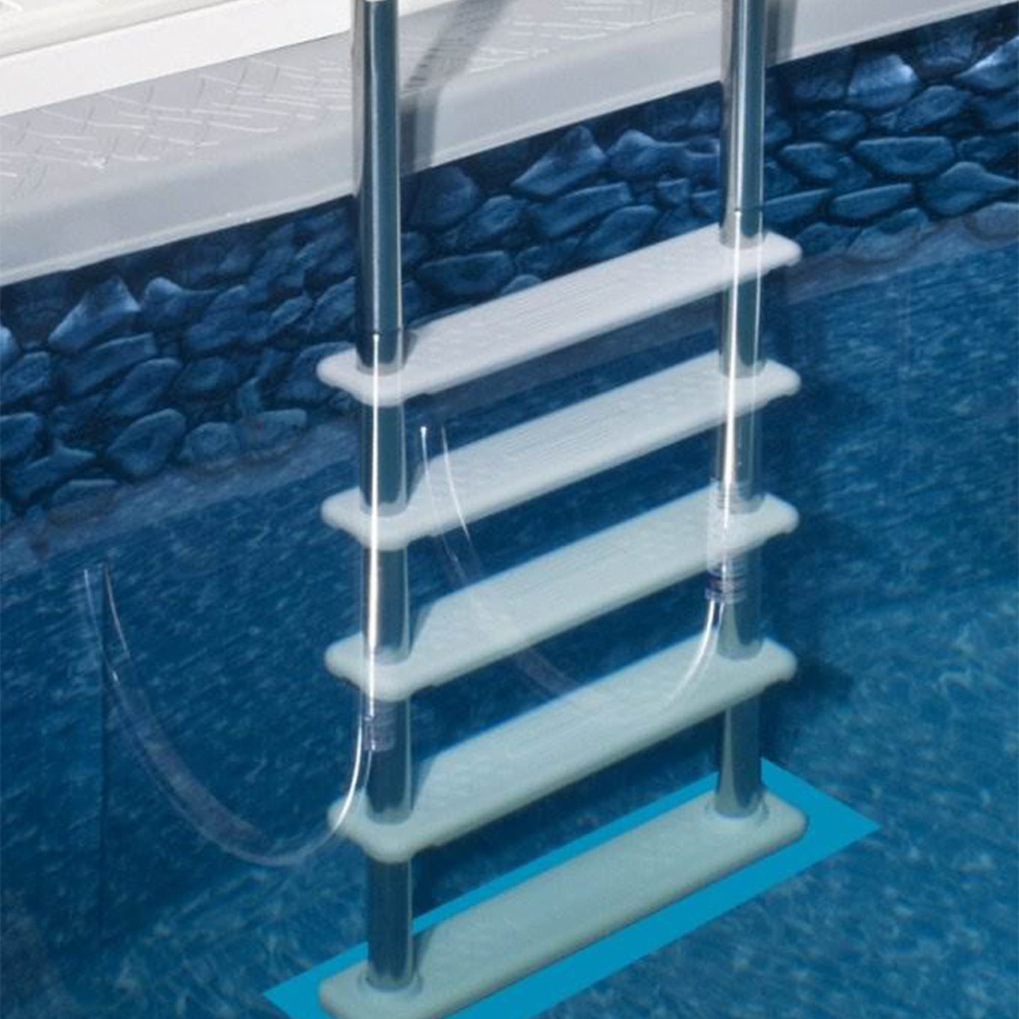 Durable Above Ground Swimming Pool Ladder for 48-60 Inch Pools | Vinyl Coated Steps with Protective Mat | Safe Entry & Exit for Inground & Above Ground Pools | Perfect for Backyard, Vacation Homes & Family Swim Time