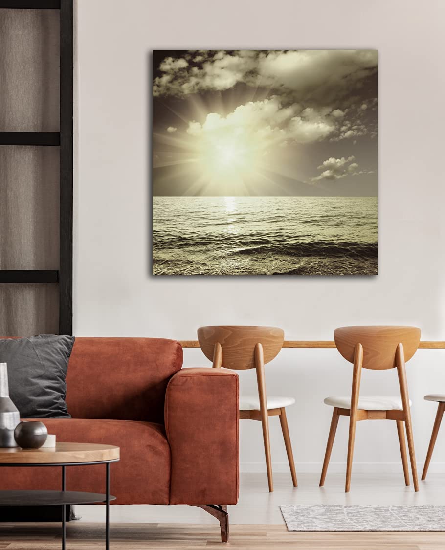 Golden Hour Photography Canvas Art - 18x18 Inches Wall Decor for Living Room, Bedroom & Office - Stunning Sunset Landscape Print for Home & Office Decor