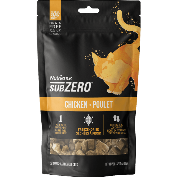 Nutrience SubZero Freeze Dried Chicken Cat Treats - High Protein Grain-Free Cat Snacks for Training & Rewards - Perfect for Indoor Cats & Picky Eaters