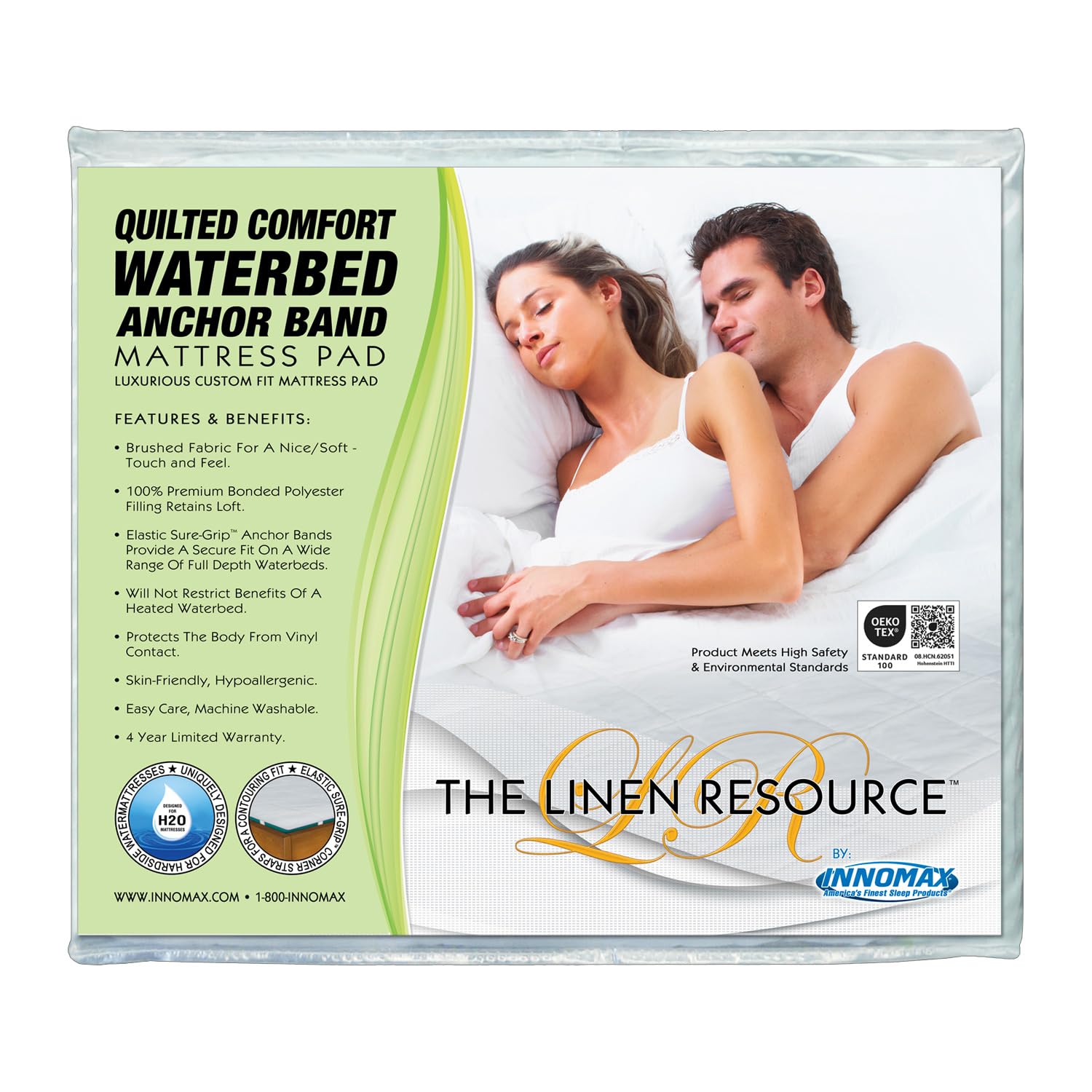 Premium King/California King Genesis 500 Waterbed Mattress Bundle for Hard-Side Wood Frame - Includes Waterbed Liner, Heater, Mattress Pad & Fill/Drain Kit (RHS0620) - Perfect for Master Bedrooms, Guest Rooms & Luxury Sleep Comfort