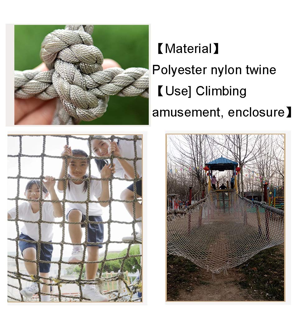 14mm Diameter Climbing Rope Ladder - Heavy Duty Safety Net for Fitness, Swing & Playground - 1X2m/3.3X6.6ft Cargo Net - Perfect for Treehouse, Backyard Gym, Kids Play Area & Truck Deck Securing