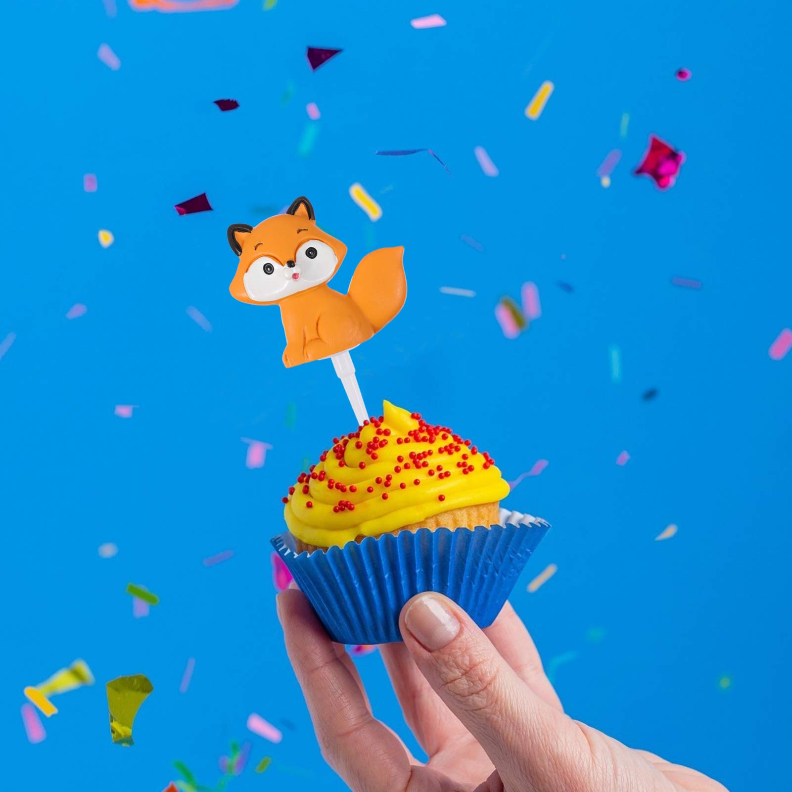 Jungle Animal Cake Toppers 5Pcs - Zoo Animal Cake Decorations for Birthday Party, Baby Shower & Jungle Theme Celebrations - Perfect for Cakes, Cupcakes & Desserts
