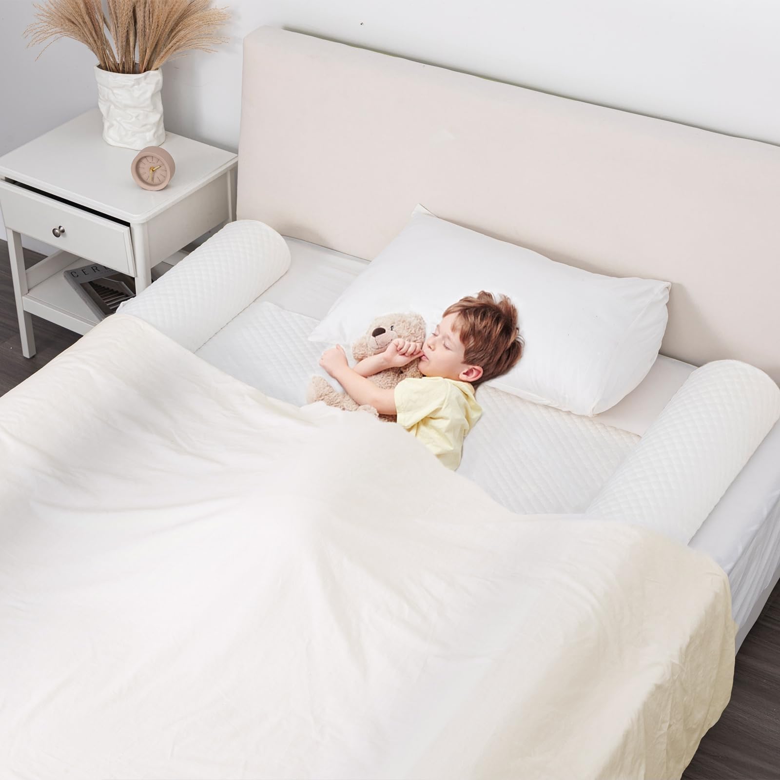 Foldable Toddler Bed Rail with Non-Slip Cover - 2 Pack Portable Bed Bumper for Kids & Twin Beds | Machine Washable & Safe for Toddlers | Perfect for Travel, Daycare & Home Use