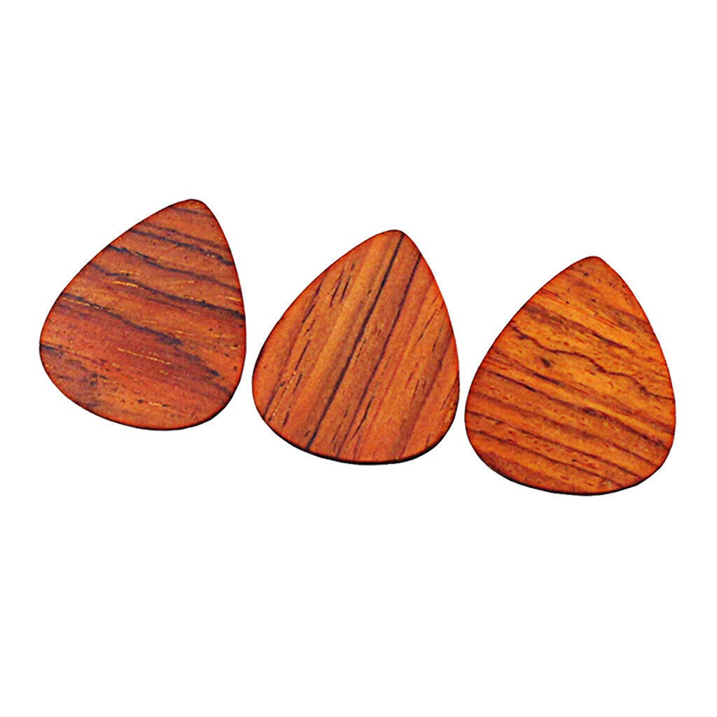 3X Heart-Shaped Wooden Guitar Picks - Durable & Smooth Playing for Acoustic & Electric Guitars - Perfect for Beginners & Professional Musicians - Ideal for Live Performances, Studio Recording & Practice Sessions