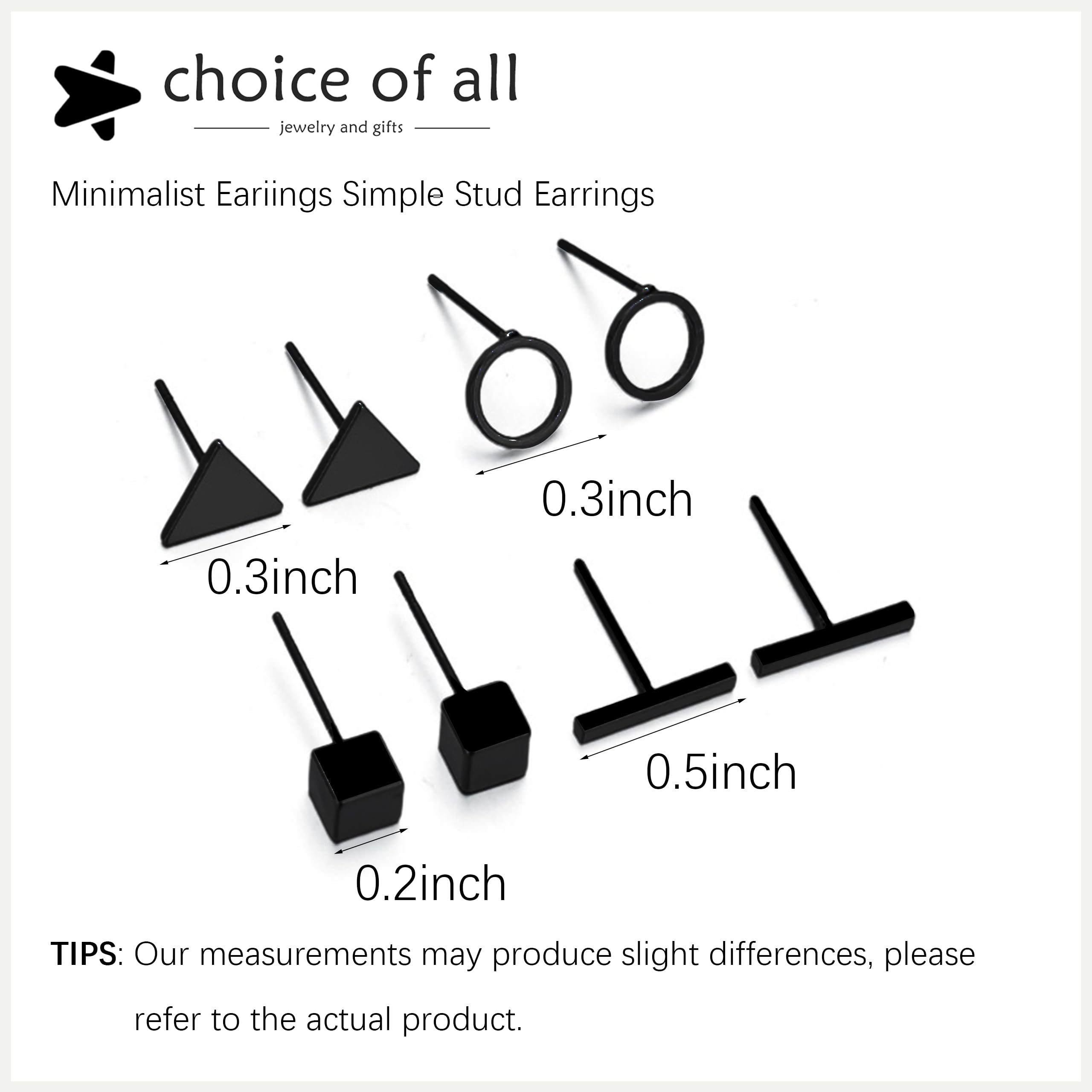Minimalist Gold Stud Earrings for Women - Simple Circle Bar Earrings, Dainty Jewelry Gift Set for Her - Perfect for Everyday Wear, Office & Special Occasions