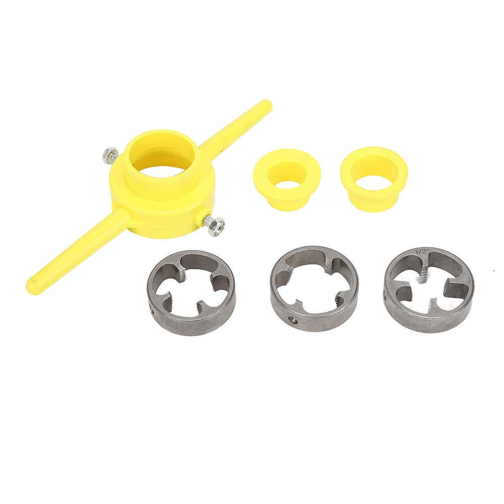 Akozon NPT Die Set - PVC Pipe Thread Tool Kit with Round Dies for Plumbing & Pipe Threading | Manual Hand Tool for DIY Home Repairs & Professional Use