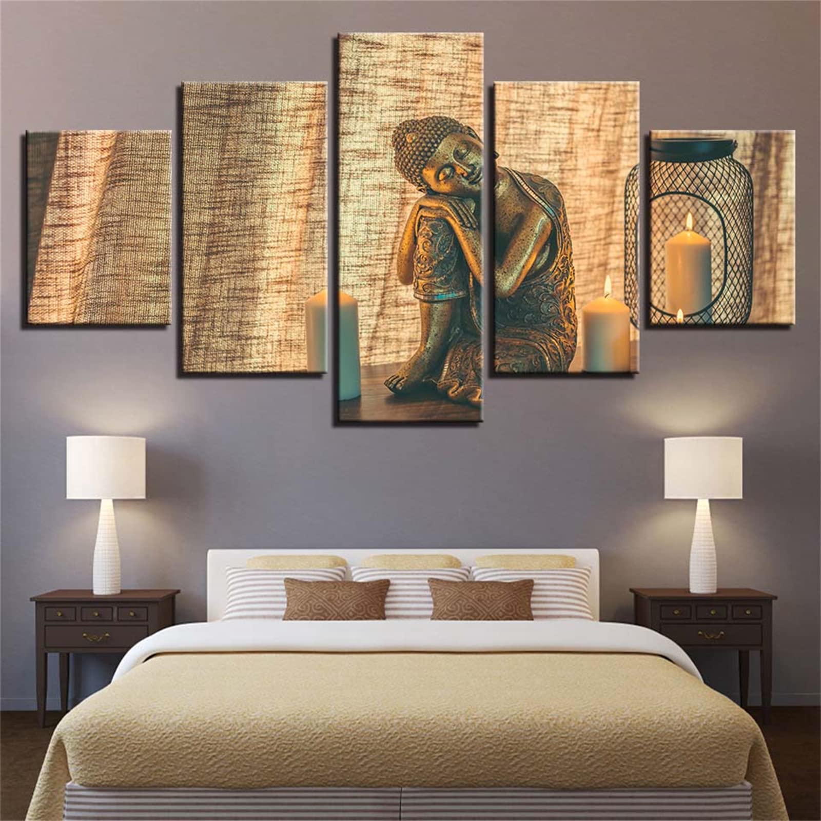5 Pack Diamond Painting Kits for Adults & Kids - 5D Full Square Drill DIY Diamond Art Kits with Crystal Gems - 88.6x39.4in (225x100cm) Stone Candle Zen Canvas Craft - Perfect for Home Wall Decor, Stress Relief & Creative Gift Giving