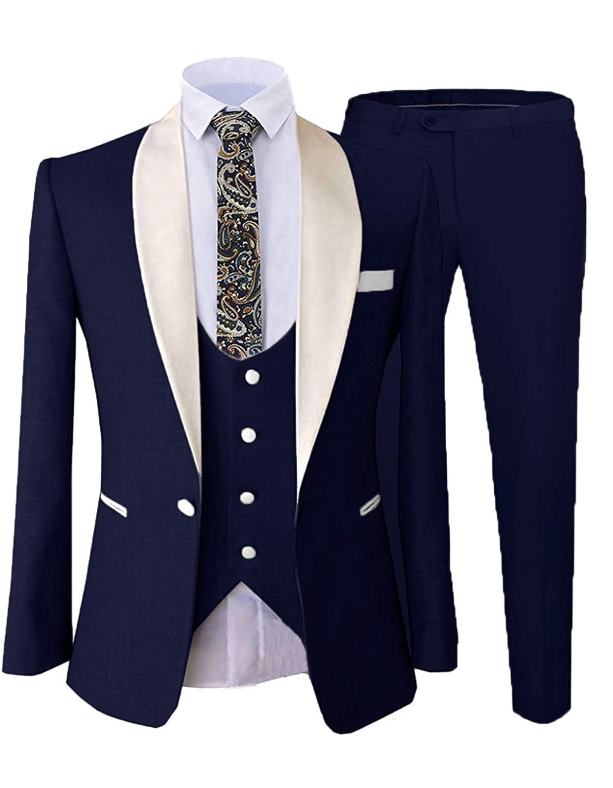 Setwell Men's Slim Fit 3-Piece Tuxedo Suit with Shawl Lapel Blazer for Wedding, Party & Formal Events | ST-XZ001 | Perfect for Prom, Gala & Black Tie Occasions