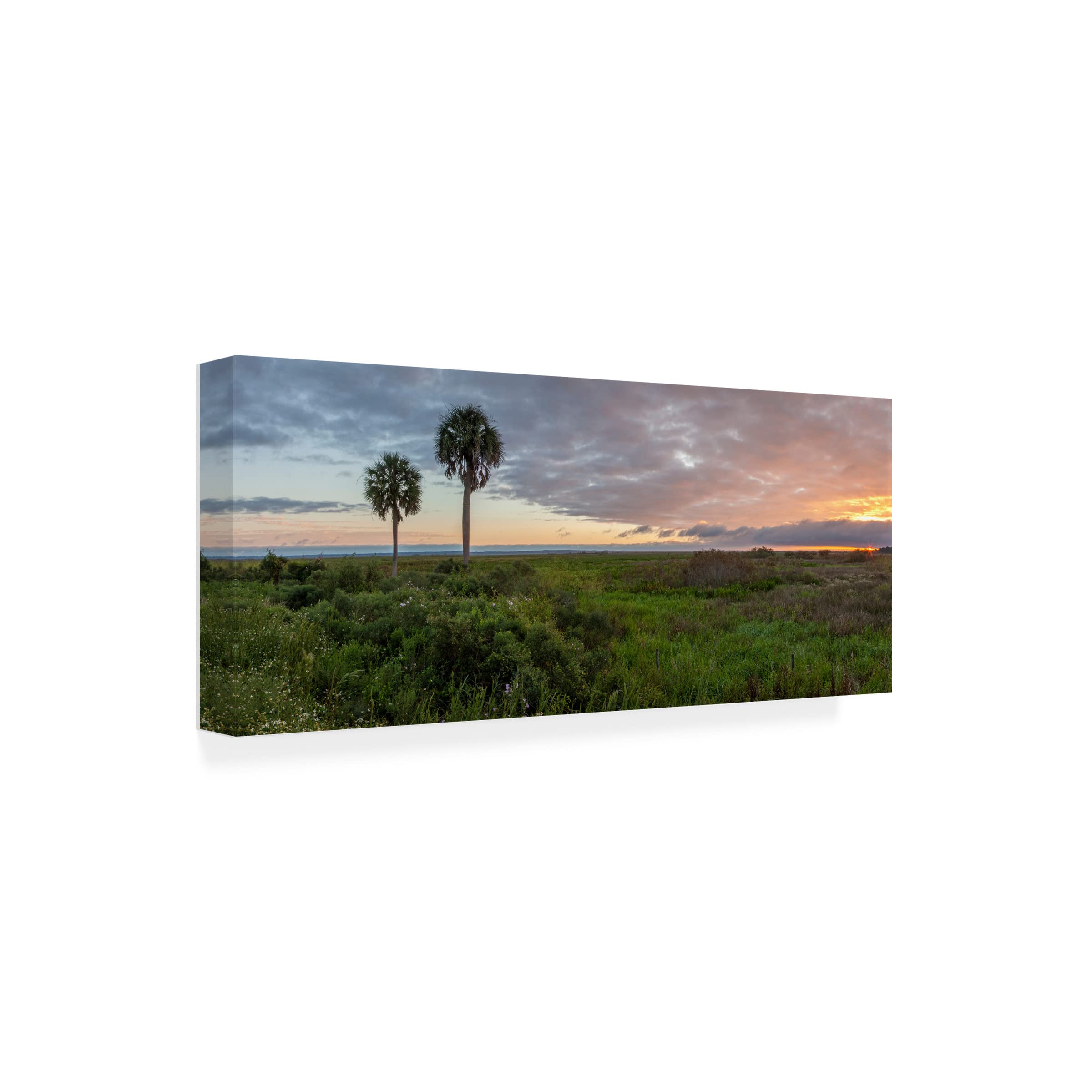 Trademark Fine Art 'Prairie Sunrise' Canvas Wall Art by H.J. Herrera - Landscape Painting for Living Room, Bedroom & Office Decor