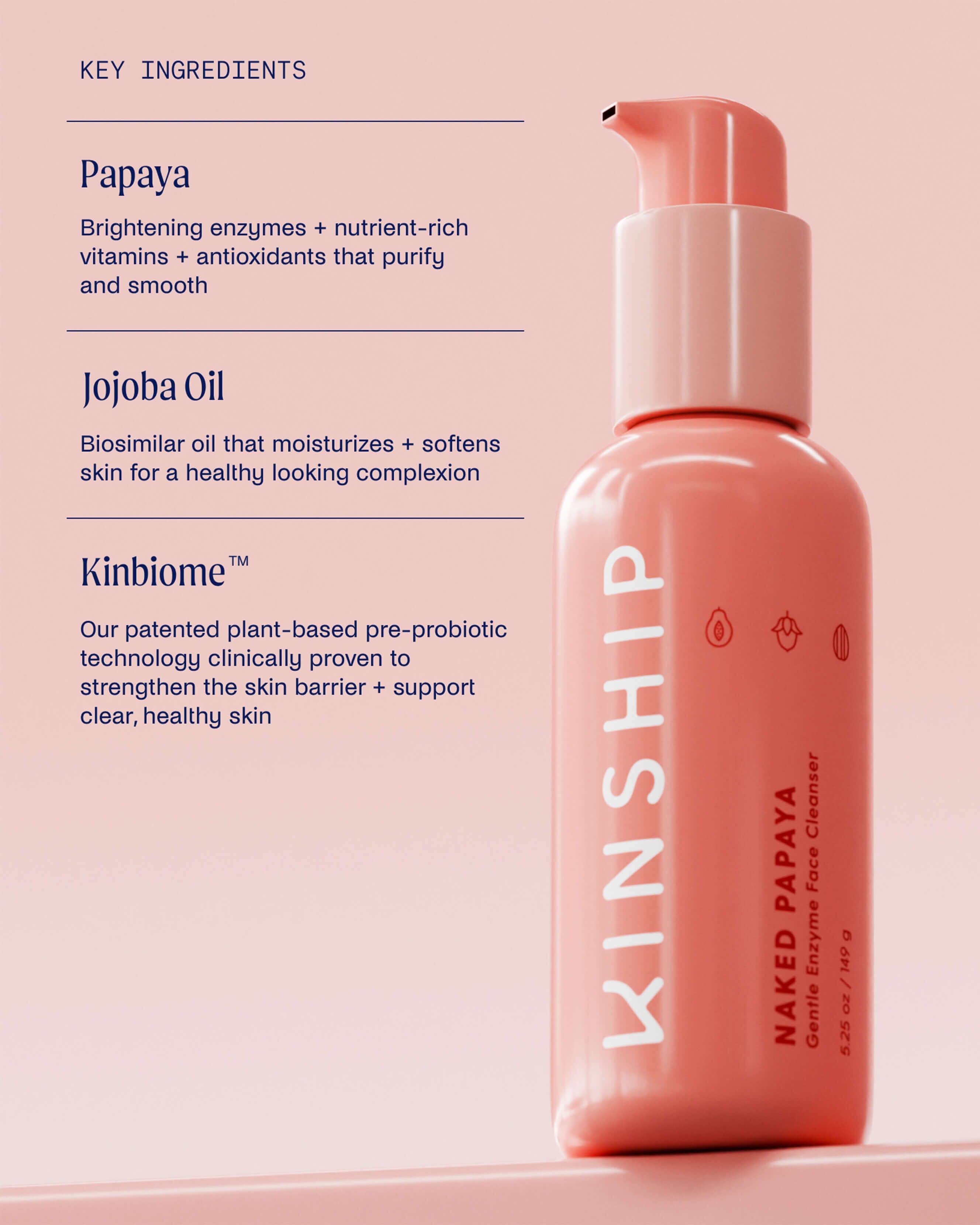 Naked Papaya Gentle Enzyme Milky Cleanser - Brightening & Exfoliating Face Wash for Sensitive Skin | Daily Skincare Routine, Morning & Night Use