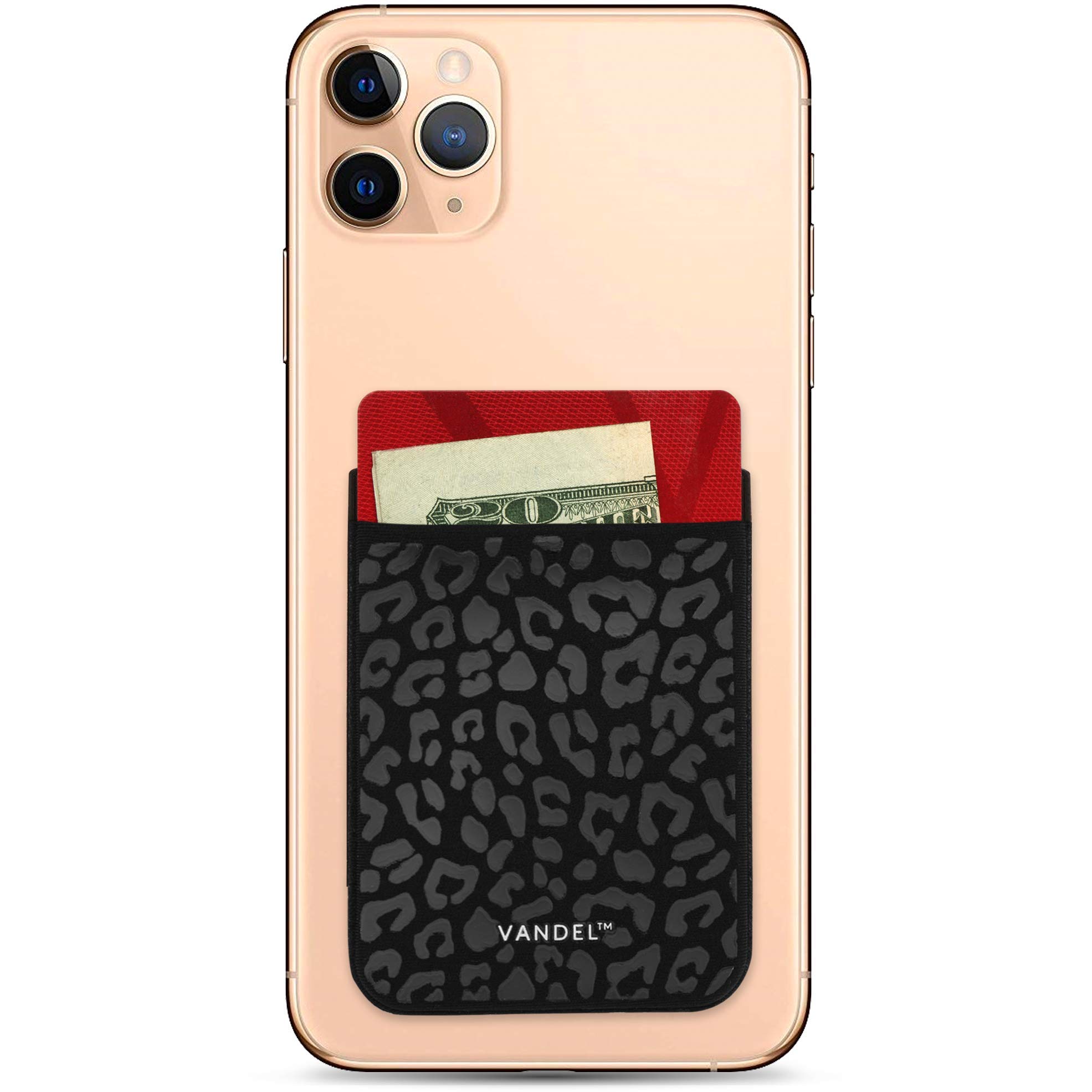 VANDEL Stick-On Fabric Phone Wallet for Women - Cute Credit Card Holder for iPhone, Stretchy Pocket Sleeve for Phone Case (Perfect for Shopping, Travel & Everyday Use)