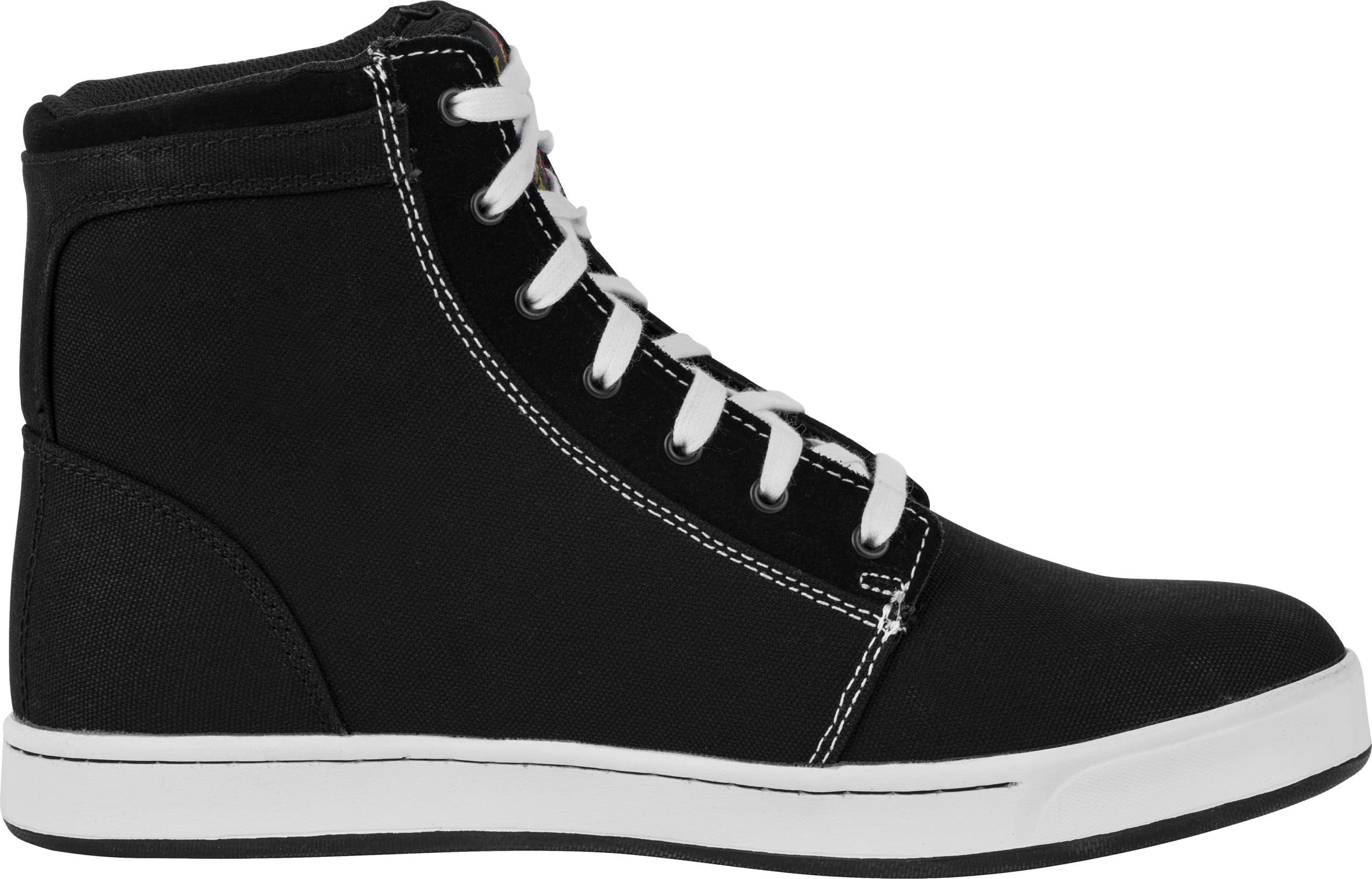 Highway 21 Axle Motorcycle Boots - Men's Black/White Cruiser Shoes with Breathable Mesh Liner & Reinforced Toe/Heel Protection - Perfect for Long Rides & Biker Events