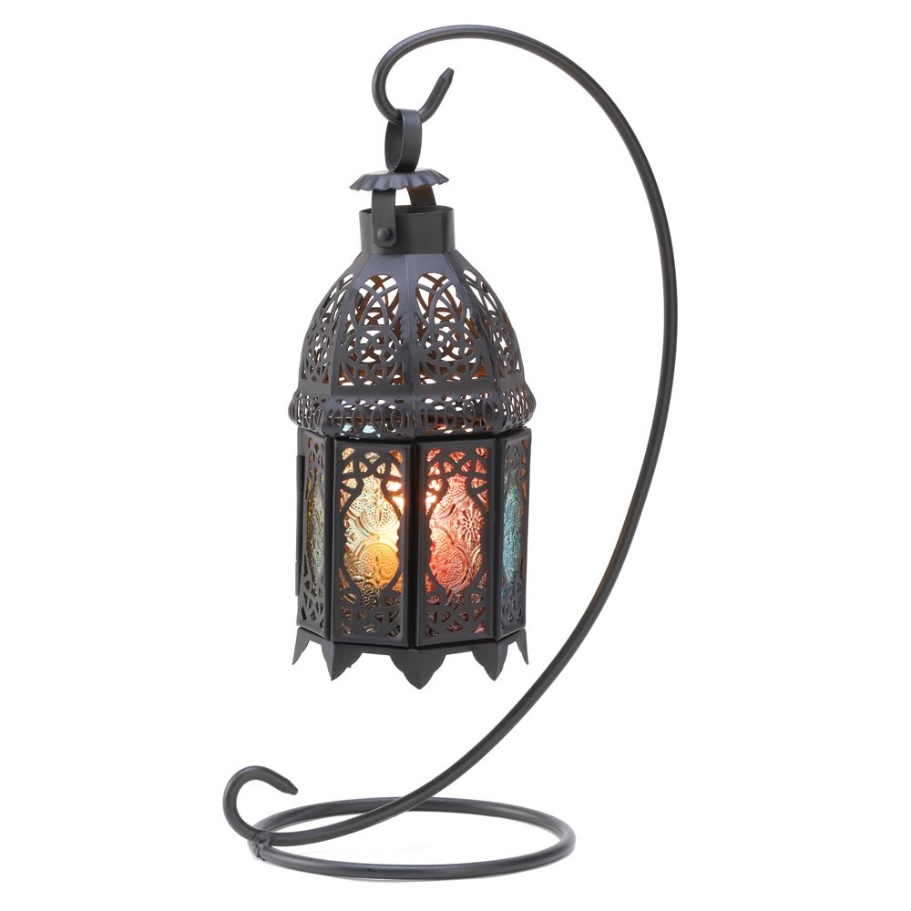 Accent Plus 57071786 Black Moroccan Lantern Stand - Elegant Outdoor & Indoor Decorative Lighting for Patio, Garden, and Home Decor