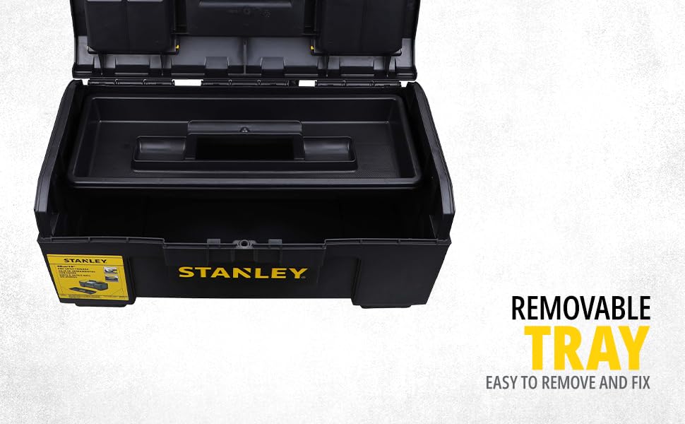 Stanley 19-Inch One Touch Toolbox - Heavy Duty DIY Tool Storage Organizer with Easy Access for Home, Garage & Workshop Projects