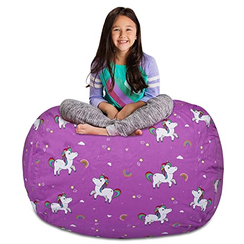 Canvas Unicorn and Rainbows on Purple