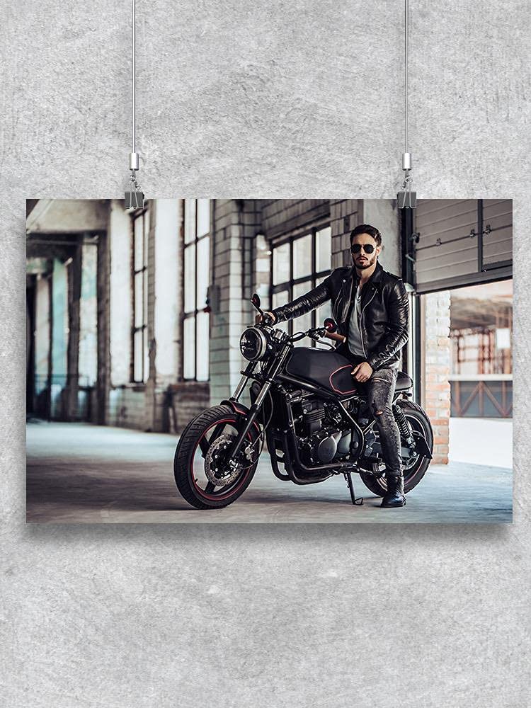 Vintage Motorcycle Rider Wall Art Poster - Retro Biker Decor for Living Room, Bedroom & Man Cave