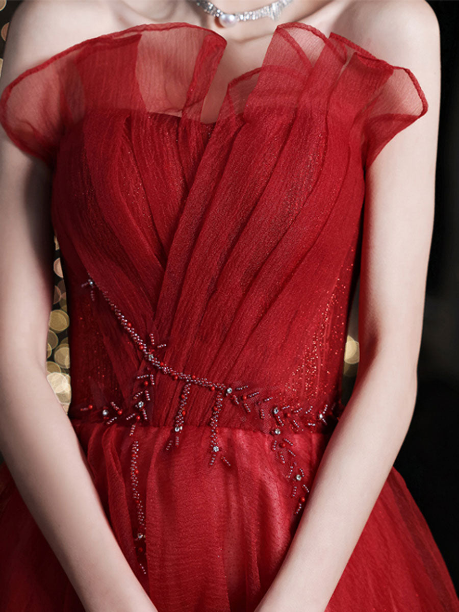 Elegant Burgundy Long Prom Dresses & Formal Graduation Gowns - Perfect for Homecoming, Wedding Guest & Special Occasions