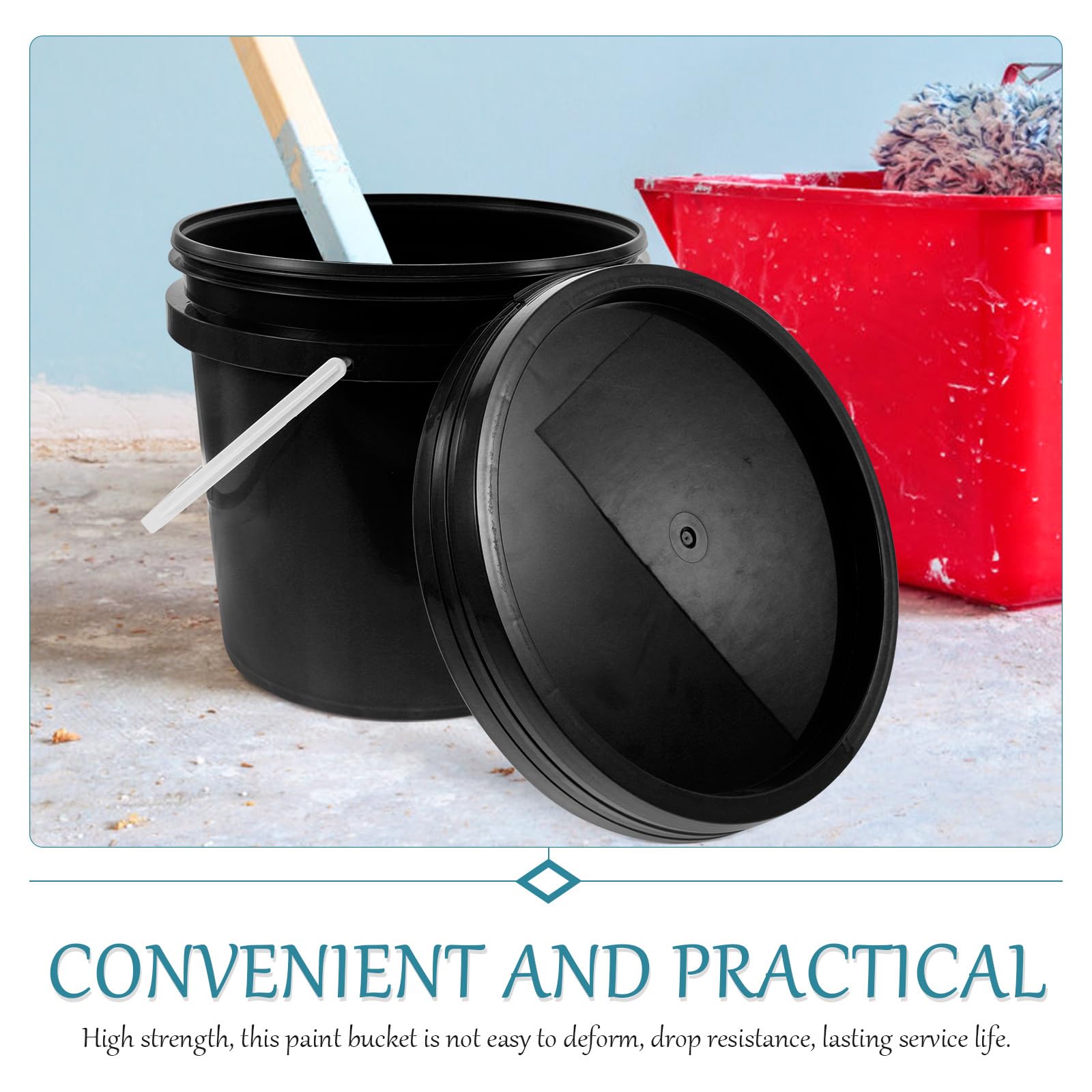 ARTIBETTER 1 Gallon Plastic Paint Bucket with Lid - Durable Paint Storage Container, Oil Paint Can, Camping Storage Bin - Perfect for DIY Projects, Home Painting, Outdoor Activities & Workshop Organization