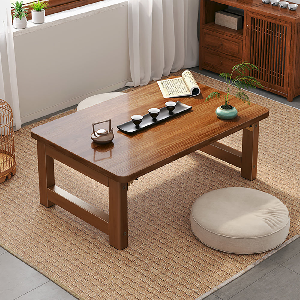 Japanese Small Foldable Solid Wood Tea Table - Portable & Space-Saving for Home, Office, or Outdoor Use - Perfect for Tea Ceremony, Meditation, or Coffee Break