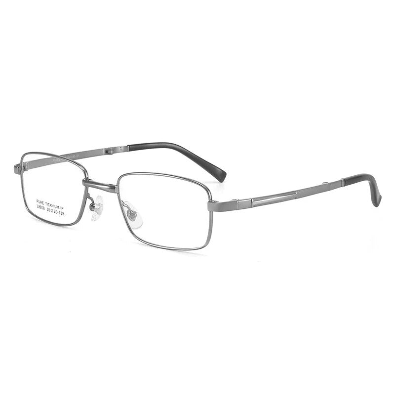 Bclear Men's Full Rim Foldable Square Titanium Eyeglasses LB8808 - Lightweight Durable Glasses for Work, Reading & Travel