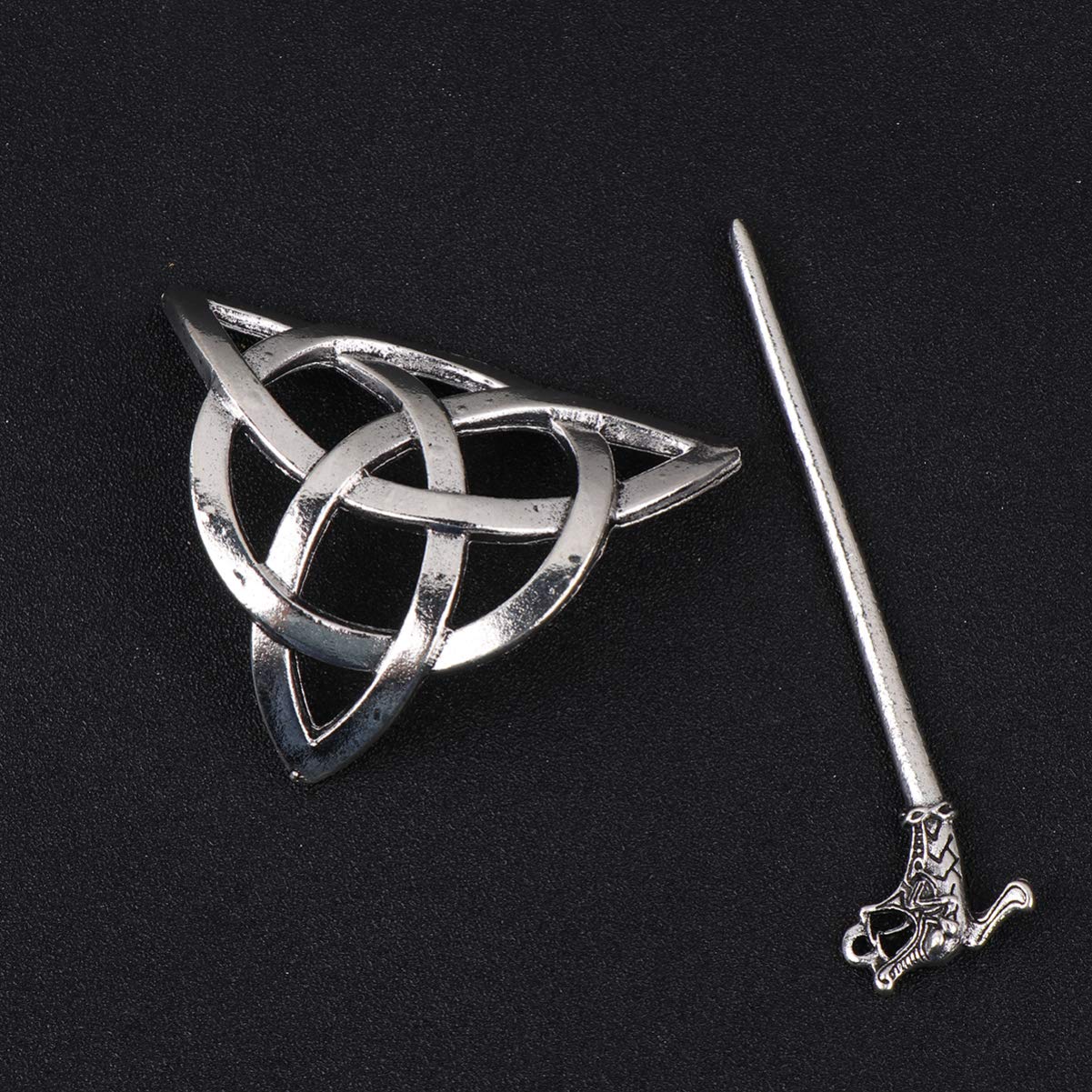 2Pcs Vintage Irish Hair Clips - Viking Style Metal Hair Slide Pins for Women & Men - Perfect for Weddings, Cosplay, and Medieval Themed Events