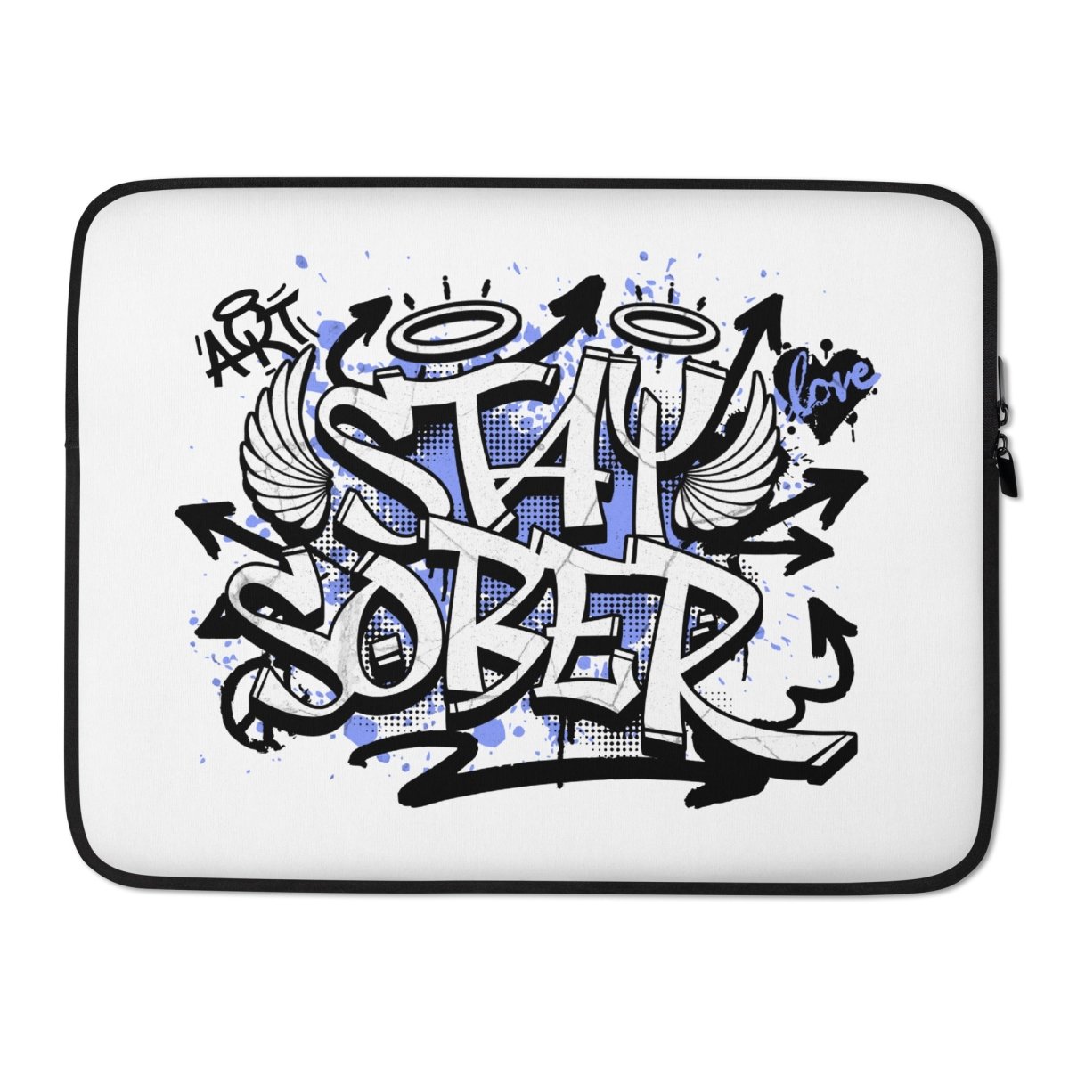 Stay Sober Graffiti Laptop Sleeve 13-15 Inch - Stylish Protective Case for MacBook & Notebook - Perfect for School, Work & Travel