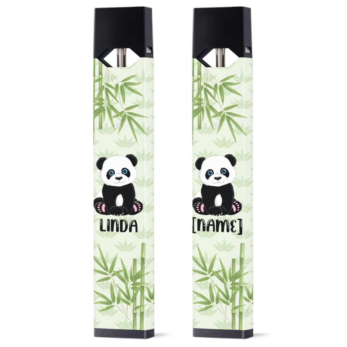 Custom Juul Skin Cover - Personalized Panda Design with Name, Decal Sticker Wrap for Juul Devices - Perfect Gift for Men & Women (3-Pack) - Birthday, Christmas, Vaping Accessories for Daily Use & Travel
