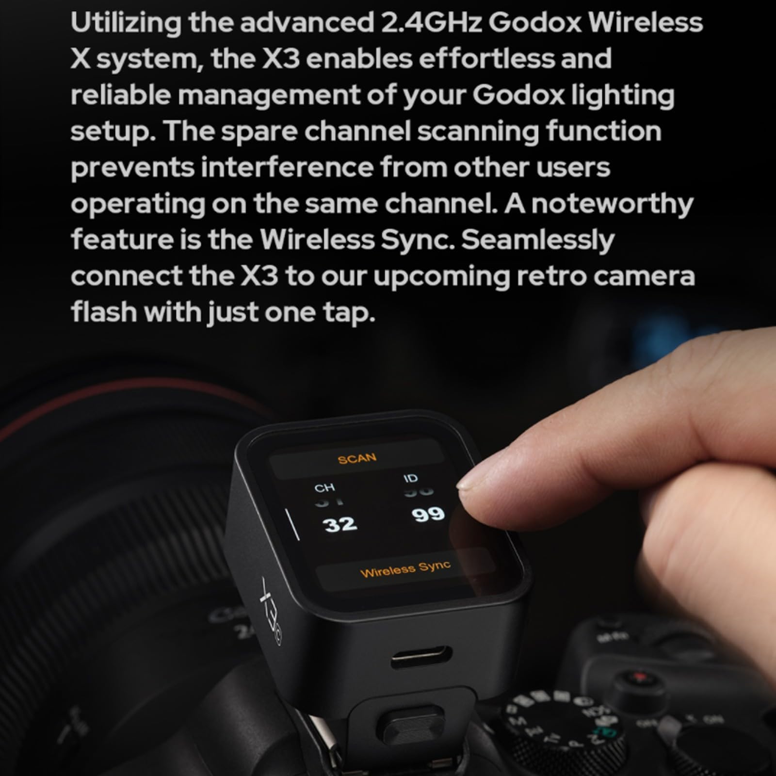 Godox X3-S TTL Wireless Flash Trigger for Sony Cameras - 2.4GHz HSS, OLED Touchscreen, Adjustable Brightness | Perfect for Studio & Outdoor Photography