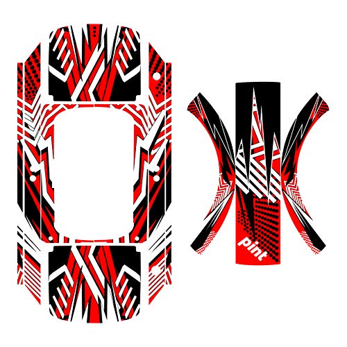 OneWheel Pint Graphics Kit - Mayhem Red Design with Rail & Fender Decals + Grip Tape | Earth Surf Designs by Senge Graphics Inc. | Perfect for Customizing Your Electric Skateboard & Street Riding