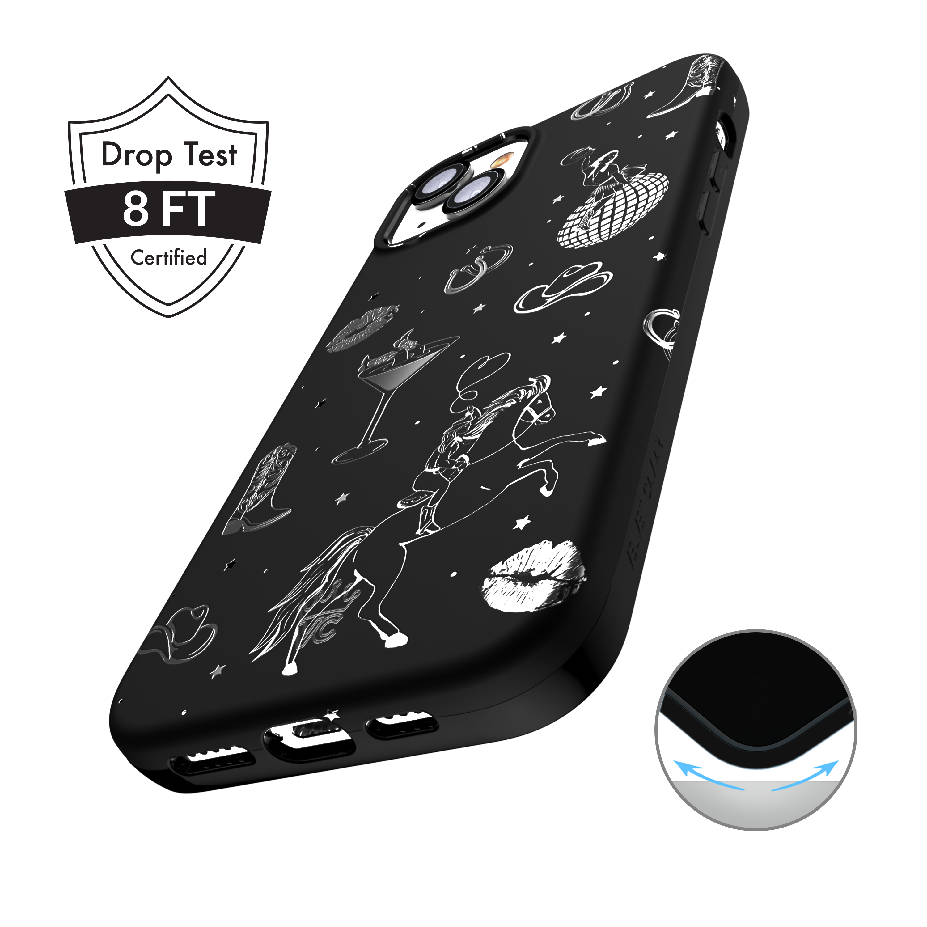 Disco Cowgirl iPhone Case - Trendy Rhinestone Protective Cover for iPhone 13/14/15 Pro Max - Perfect for Music Festivals & Western Parties