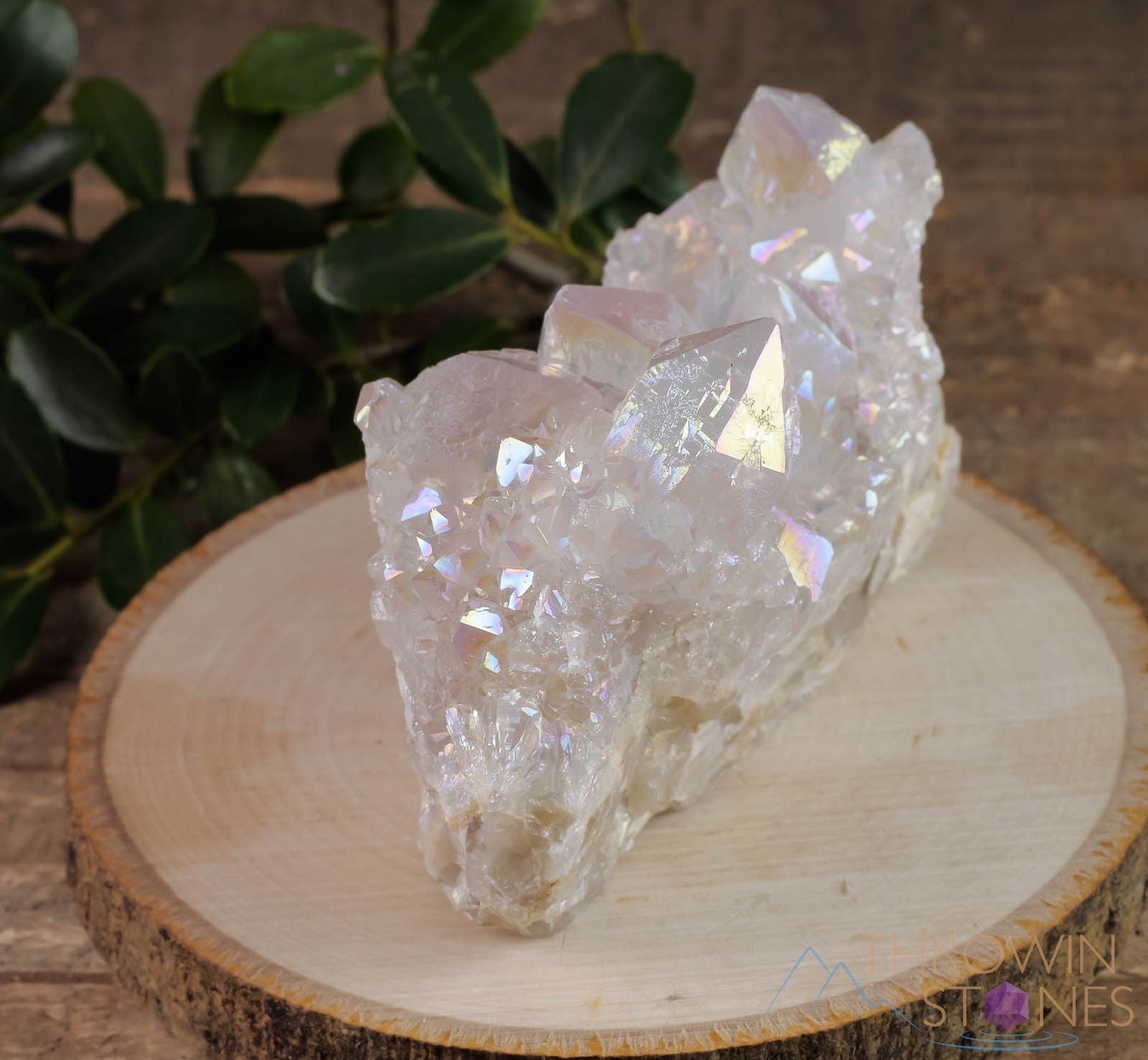 Angel AURA QUARTZ Crystal Cluster - Natural Rainbow Quartz Healing Stone, Spirit Quartz Cluster for Meditation & Energy Work | Home Decor, Office Feng Shui, Reiki Healing & Spiritual Gift (R0429)